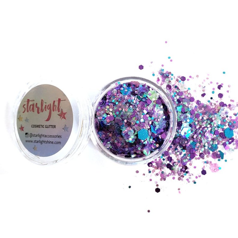Purple & Blue chunky glitter mix Glitter face body hair nail Etsy