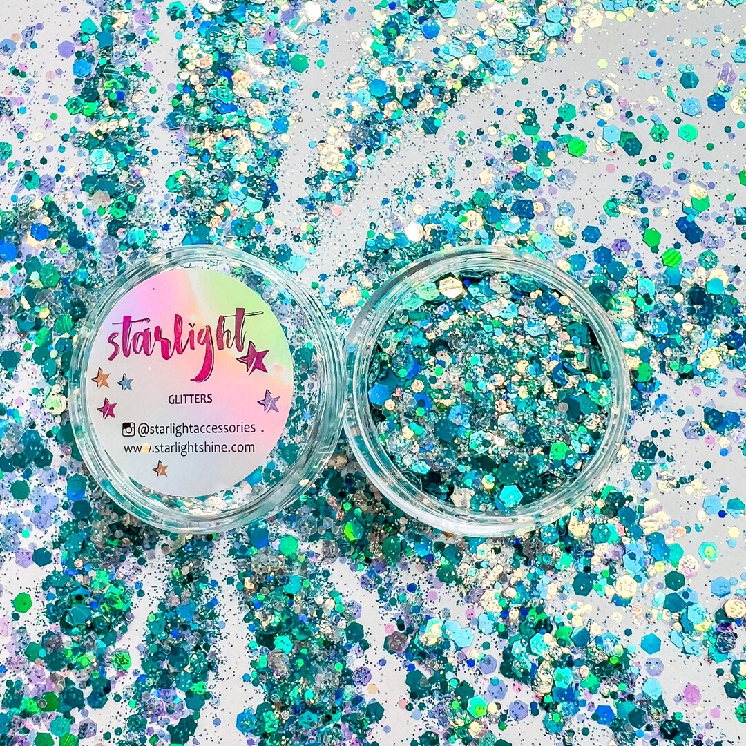 1oz Holographic Green Glitter Mix Chunky Glitter Mix for Face Etsy