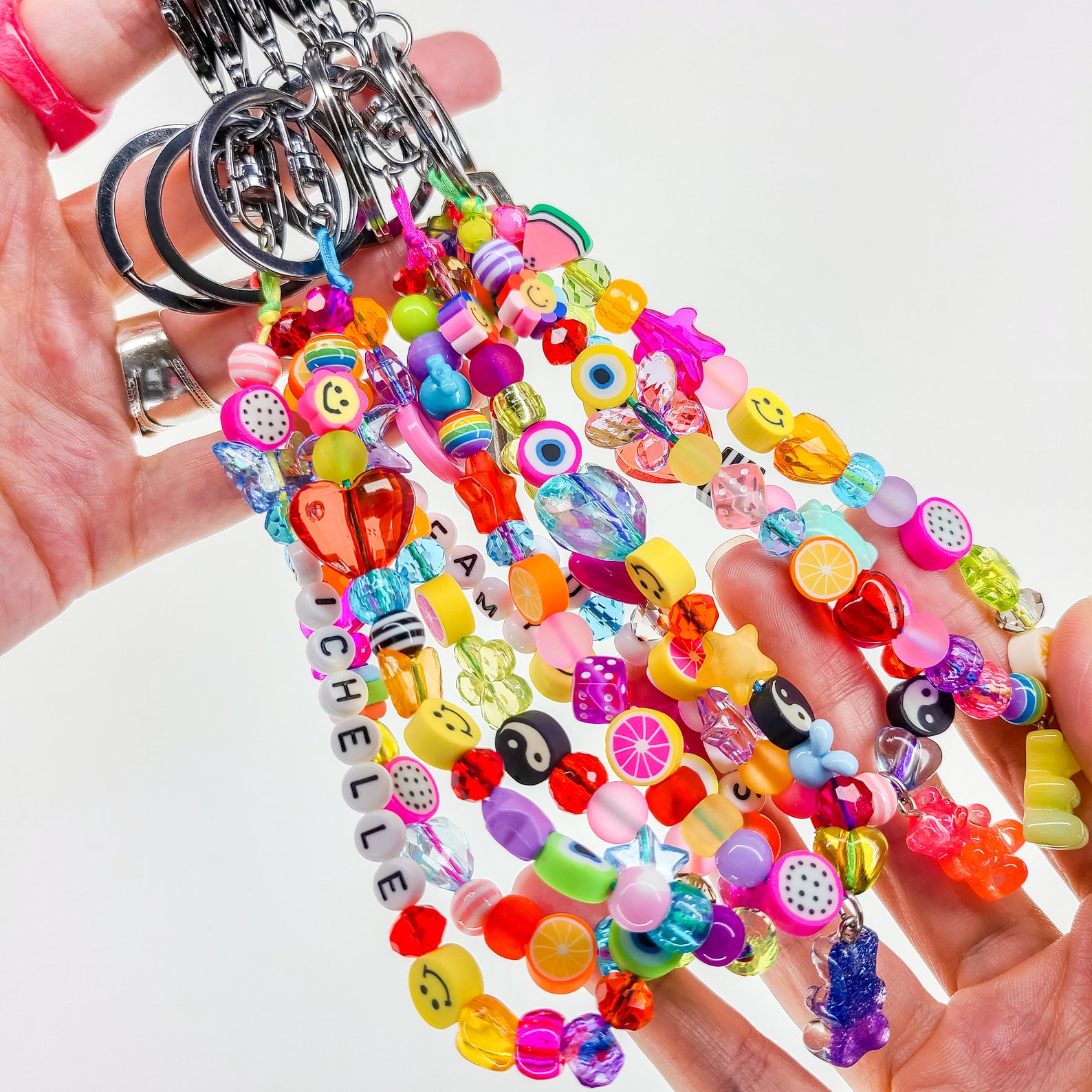 Custom Beaded Name Keychain Y2k Kandi & 90s inspired Etsy