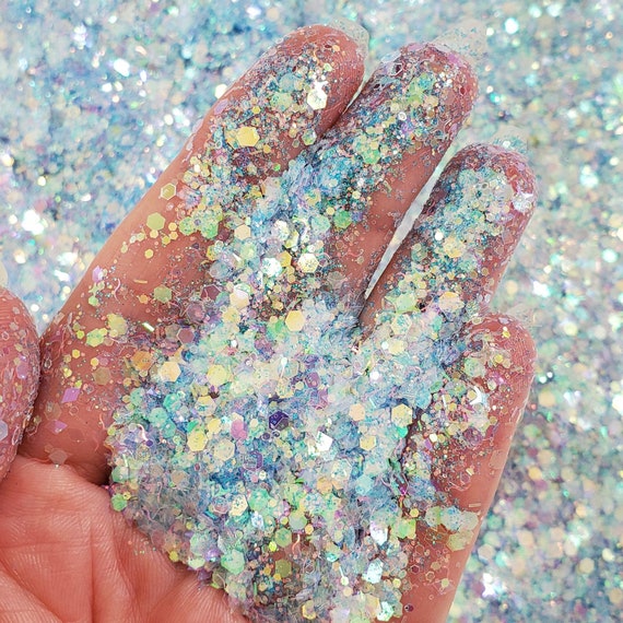 Nail Glitter 50g/bag Mixed Chunky Sequins Holographic Hexagon Shape Sparkly  Art Flakes 3D Decor Gel Polish Accossories