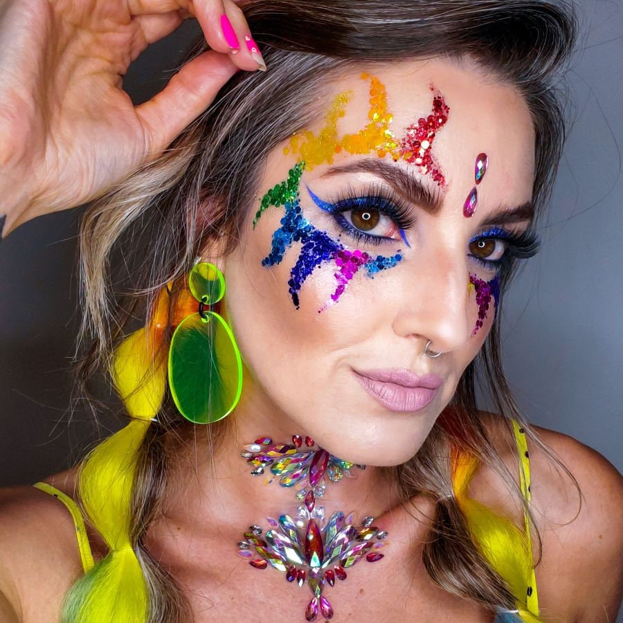 Chunky Glitter Rainbow Set Pride Glitter Makeup Red Orange Etsy