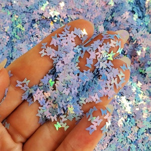 Blue Butterfly Glitter for face body hair nail art, Loose glitter for tumbler resin, Craft glitter supplier, Blue Butterfly Glitter