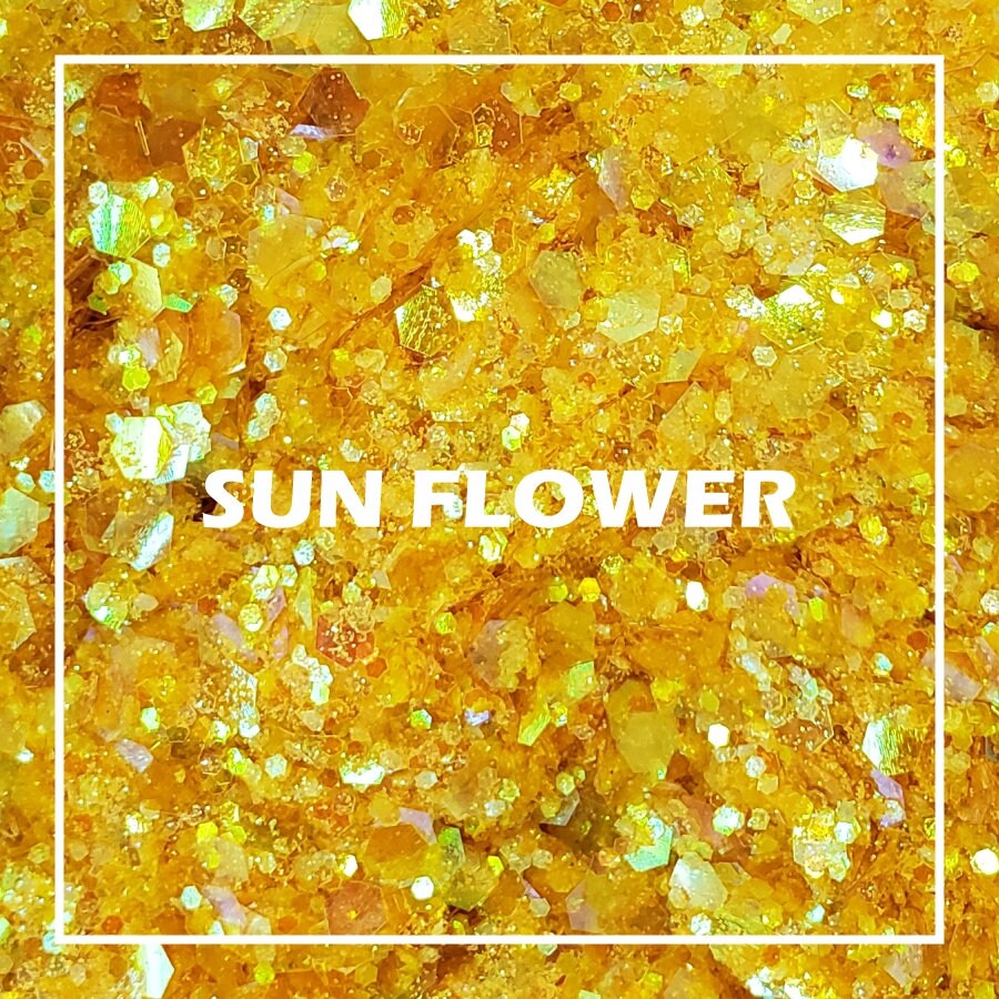 Iridescent Yellow chunky glitter mix | Glitter face body hair nail ar…