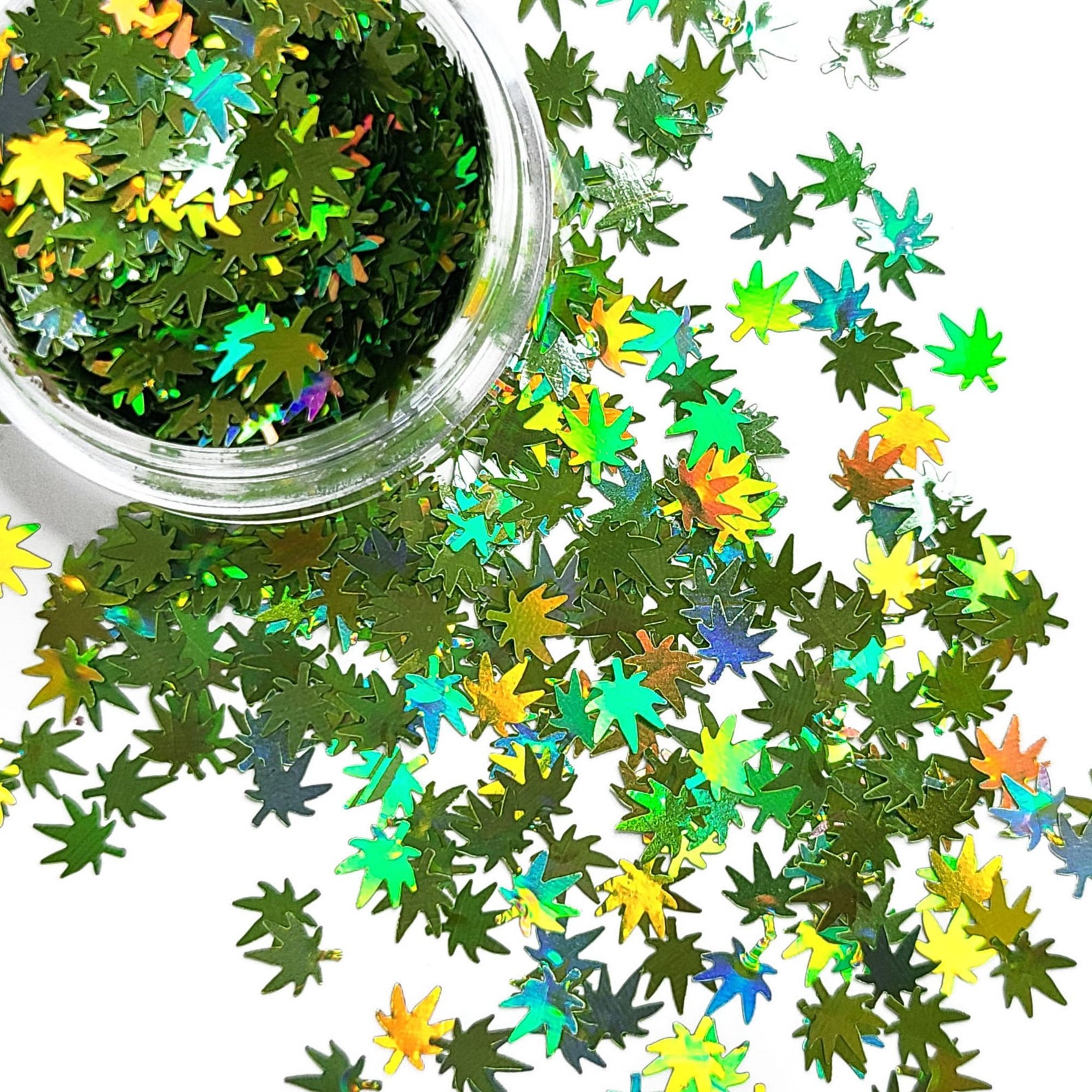 Holographic Green Marijuana Glitter Holo Weed Glitter Etsy