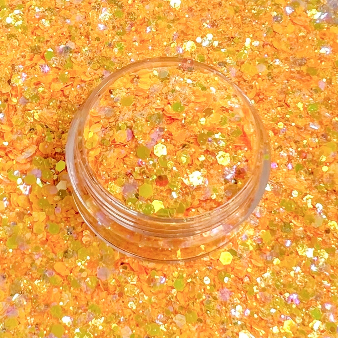 1oz Iridescent Yellow Glitter Mix, Yellow Glitter Mix for Face Body