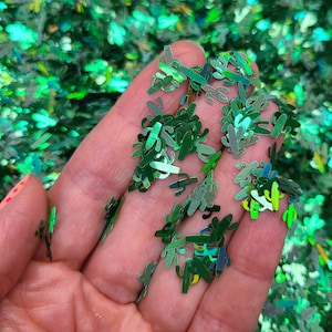 Paillettes holographiques de cactus vert, paillettes pour les cheveux du visage, paillettes en vrac pour verre en résine, fournisseur de paillettes artisanales, paillettes de cactus