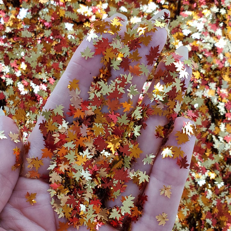 Fall leaves chunky glitter mix | Autumn Glitter for face body hair nail art | Loose glitter for Resin nail supplier crafts 
