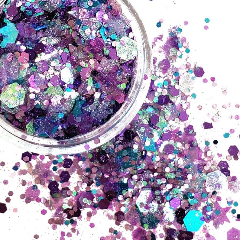 Purple & Blue chunky glitter mix Glitter face body hair nail Etsy