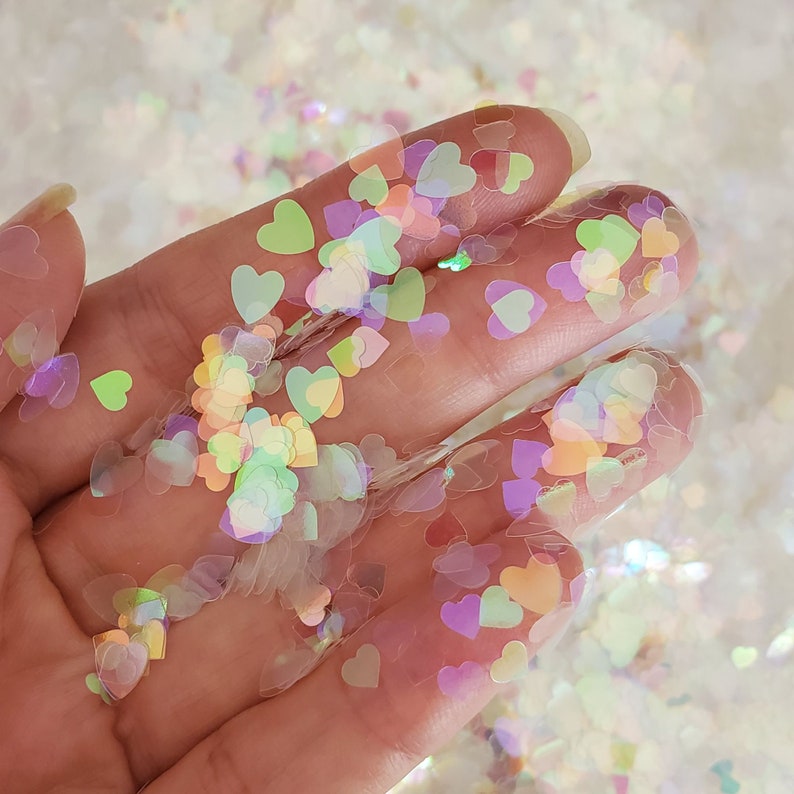 Rainbow Heart chunky glitter Shape | Mothers Day Gift | Mix for face body hair nail art | Heart Loose glitter resin and craft supplier 