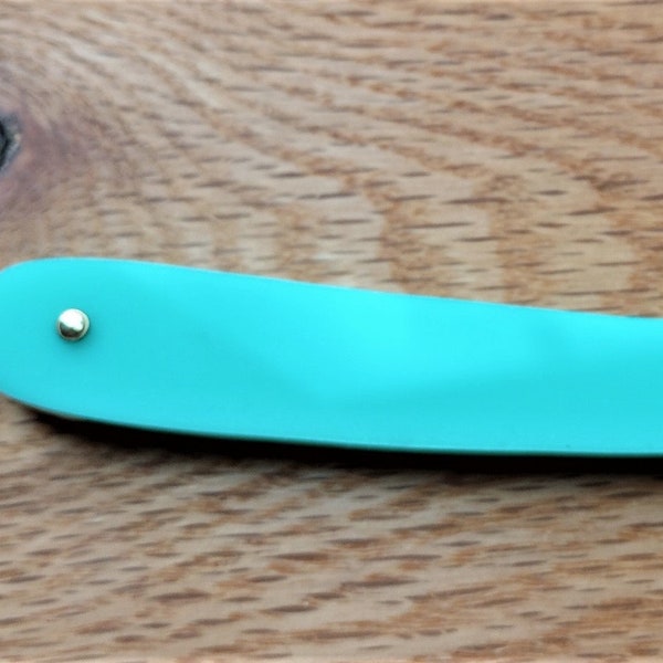 458 Solid Turquoise Vintage Straight Razor REPLACEMENT SCALES (Handle)(4580)