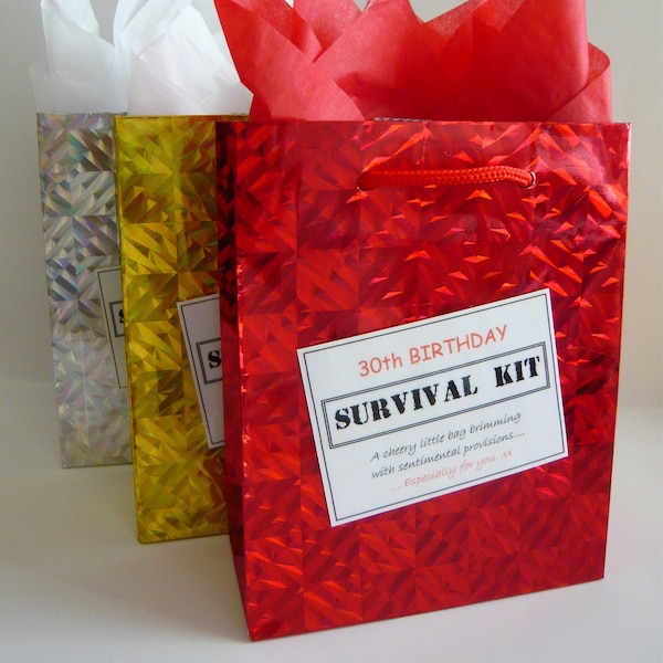 30th Birthday Survival Kit - MALE - Novelty Gift, Fun Birthday Present, Keepsake, 30th Birthday Gift Him