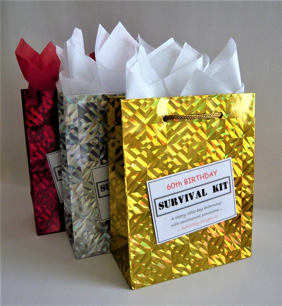60th Birthday Survival Kit MALE Novelty Gift, Fun Birthday Present
