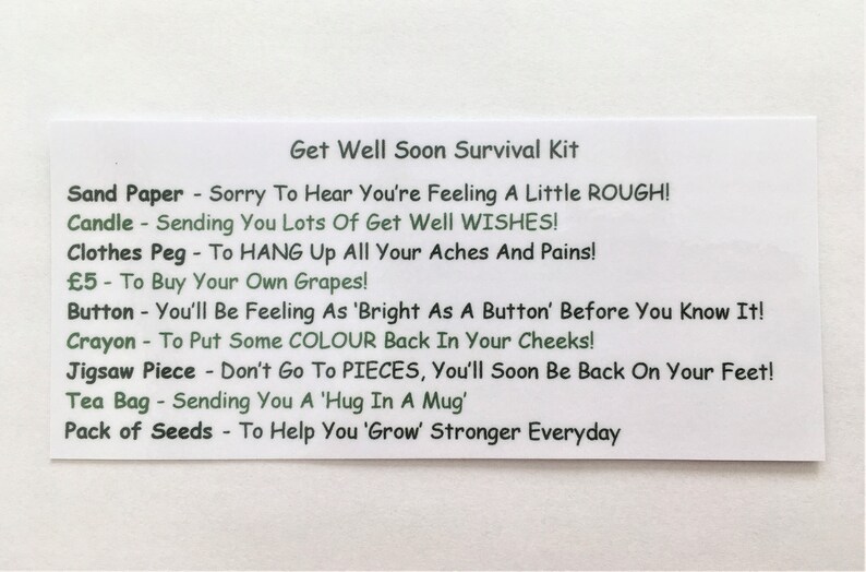 Get Well Soon Survival Kit Novelty Gift, Laughter is the Best Medine ...