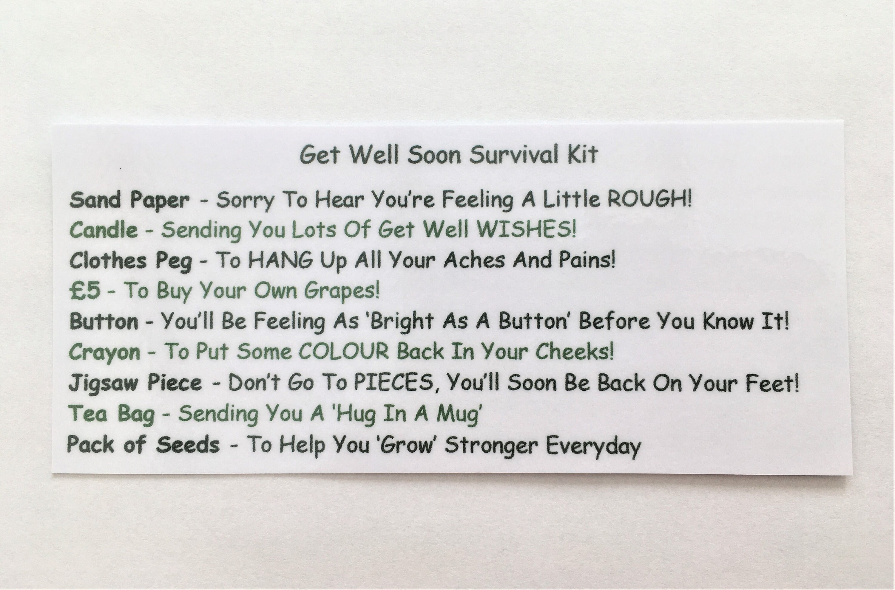 Get Well Soon Survival Kit Novelty Gift, Laughter is the Best Medine ...