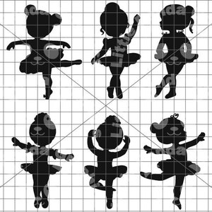 Little Ballerina Silhouettes svg eps ai dxf pdf png