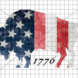 Patriotic 1776 American Buffalo (Bison)