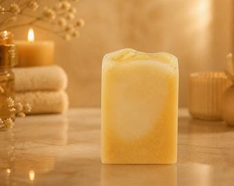 Lemon Essential Oil Bar Soap with Grounded Lemon Peel — Brightening, Gentle Exfoliating & Clarifying Artisan Cleanser
