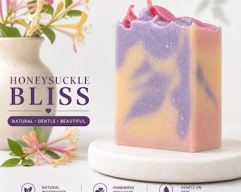 Honeysuckle Bliss Handmade Soap – Natural Floral Bar – Moisturizing Spa Soap for Relaxation & Self‑Care