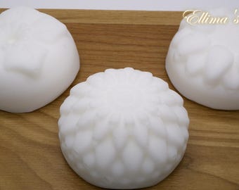 Pure Organic Coconut Bar Soap| Great Lather| Unscented Natural Bar Soap| Sensitive skin| Floral shaped Bar Soap| Handcrafted Natural Soap