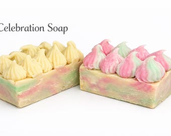Celebration Soap Bar – Festive Handmade Soap – Colorful Artisan Gift – Birthday Party Favor – Natural Bath Bar