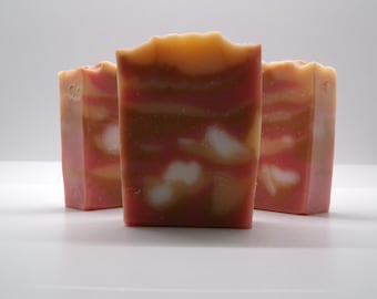 Red Grapefruit & Lemon Essential Oils Lightly Scented Handmade Bar Soap-uplifting and energizing gentle aroma.