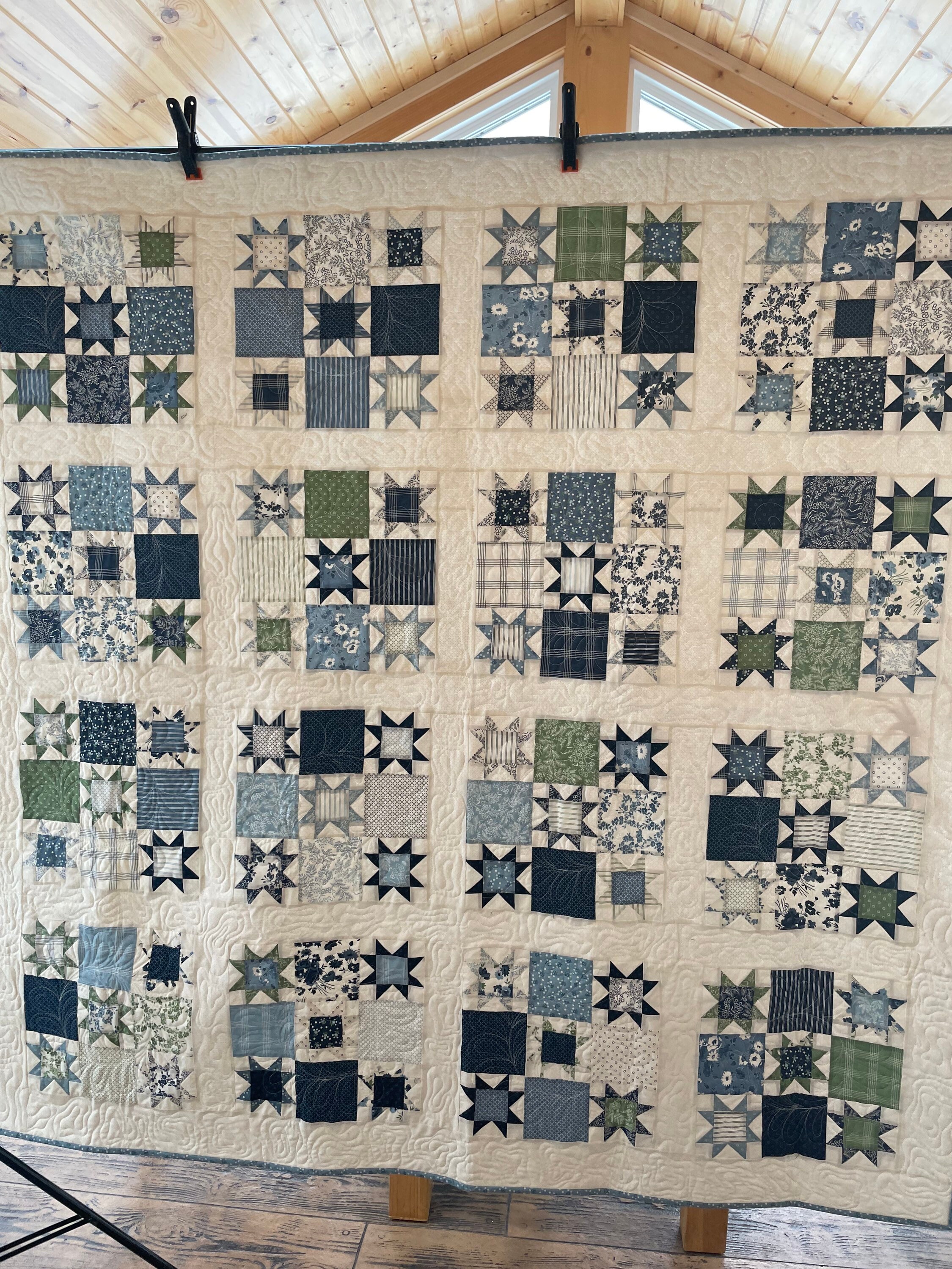 Floating Star Block Piecework Quilt for Sale Handmade - Etsy