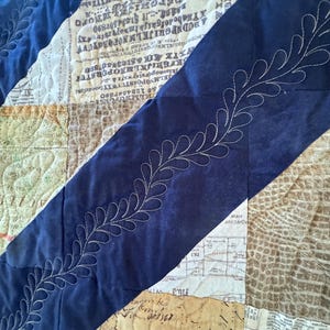 South Coast Quilt Flannel Tan/Navy