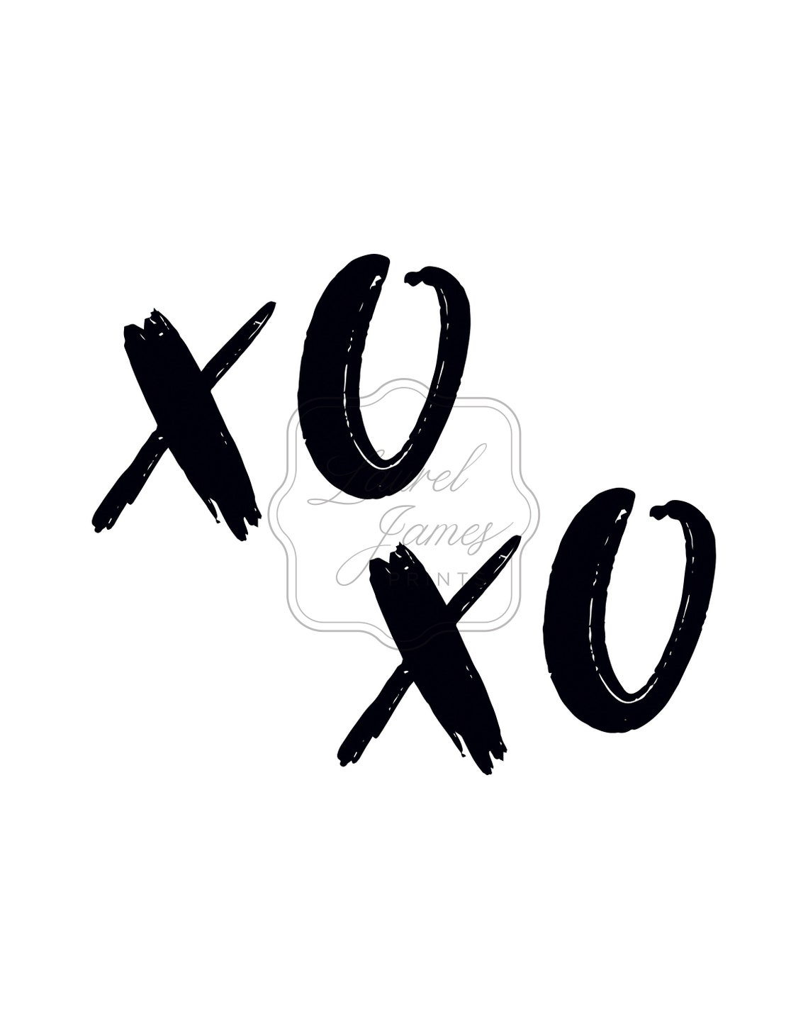 XOXO PRINTABLE Wall Art Instant Download Black and White Etsy