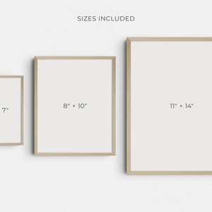 May include: Three wooden picture frames in different sizes: 5x7 inches, 8x10 inches, and 11x14 inches. The frames are all the same color and style, with a simple, modern design.