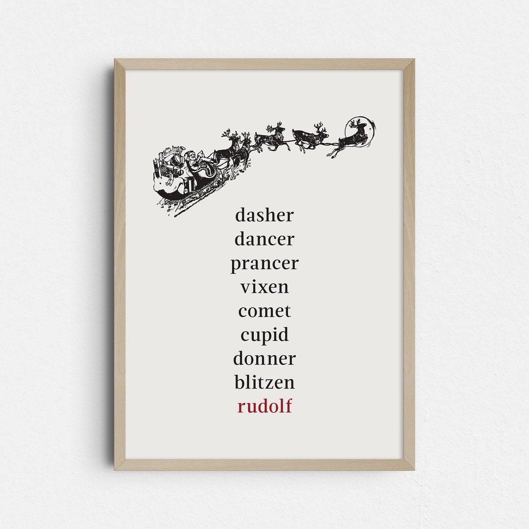 Reindeer Names Printable - Etsy