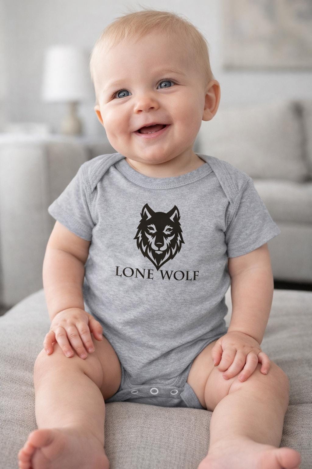 Little Lone Wolf Baby Bodysuit, Graphic Print, Cotton One Piece, Infant Onesie Gift Lone Wolf Onesie — Baby by The Perfect Goods