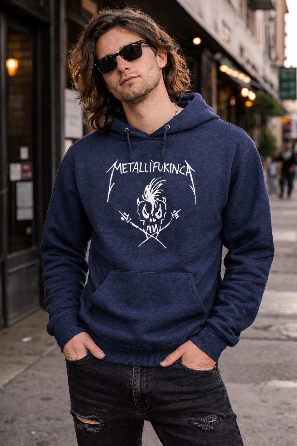 Metallifukinca Hoodie: Custom Rock Music Unisex Sweatshirt, Unisex Pullover Hoodie, Heavyweight Graphic Sweatshirt Hoodie — Hoodies by The Perfect Goods