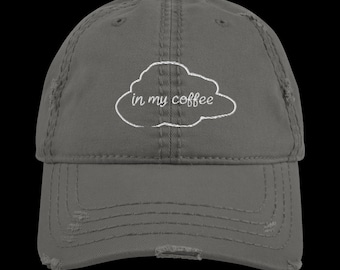 "Distressed ""Wolken in meinem Kaffee"" Baseballmütze - Carly Simon Geschenk."