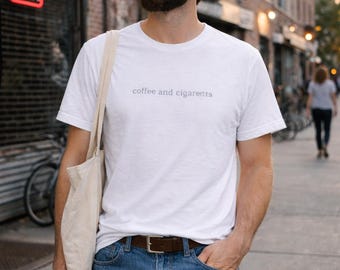 Kaffee und Zigaretten Grafik T-Shirt, Indie Soft Grunge Minimalist Shirt