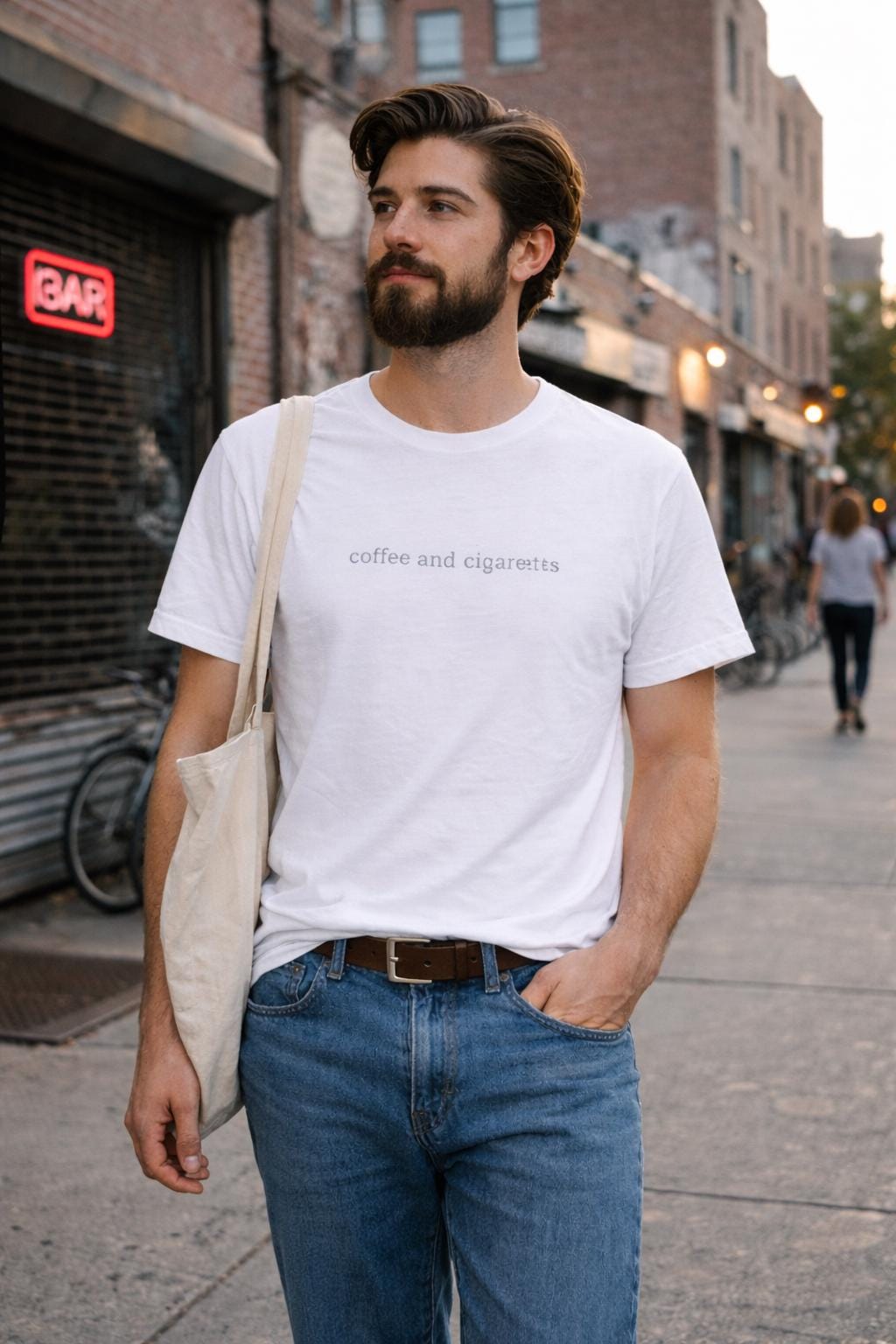 Coffee and Cigarettes Graphic Tee, Indie Soft Grunge Minimalist Shirt, Unisex Graphic T-Shirt, Vintage Style Cotton Tee, Music Lover Gift