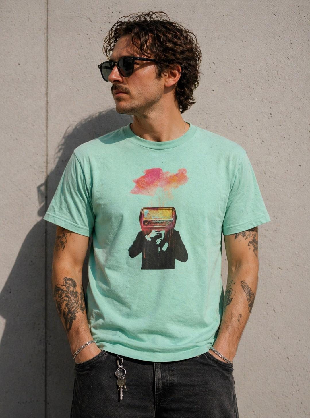 Radiohead Inspired Graphic Tee, Vintage Rock T Tee — Tees by The Perfect Goods