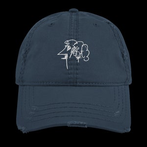 Kurt Vonnegut distressed embroidered hat