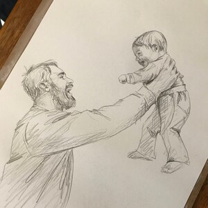 Arte Original De Dibujo A Lapiz Padre E Hijo Papa Paterno En Etsy Arte Original De Dibujo A Lapiz Padre E Hijo Papa Paterno En Etsy