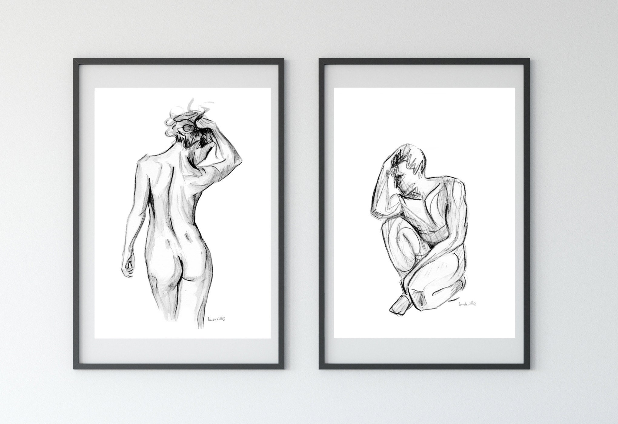 Hot girl Pencil drawings - A4 size - Black and White