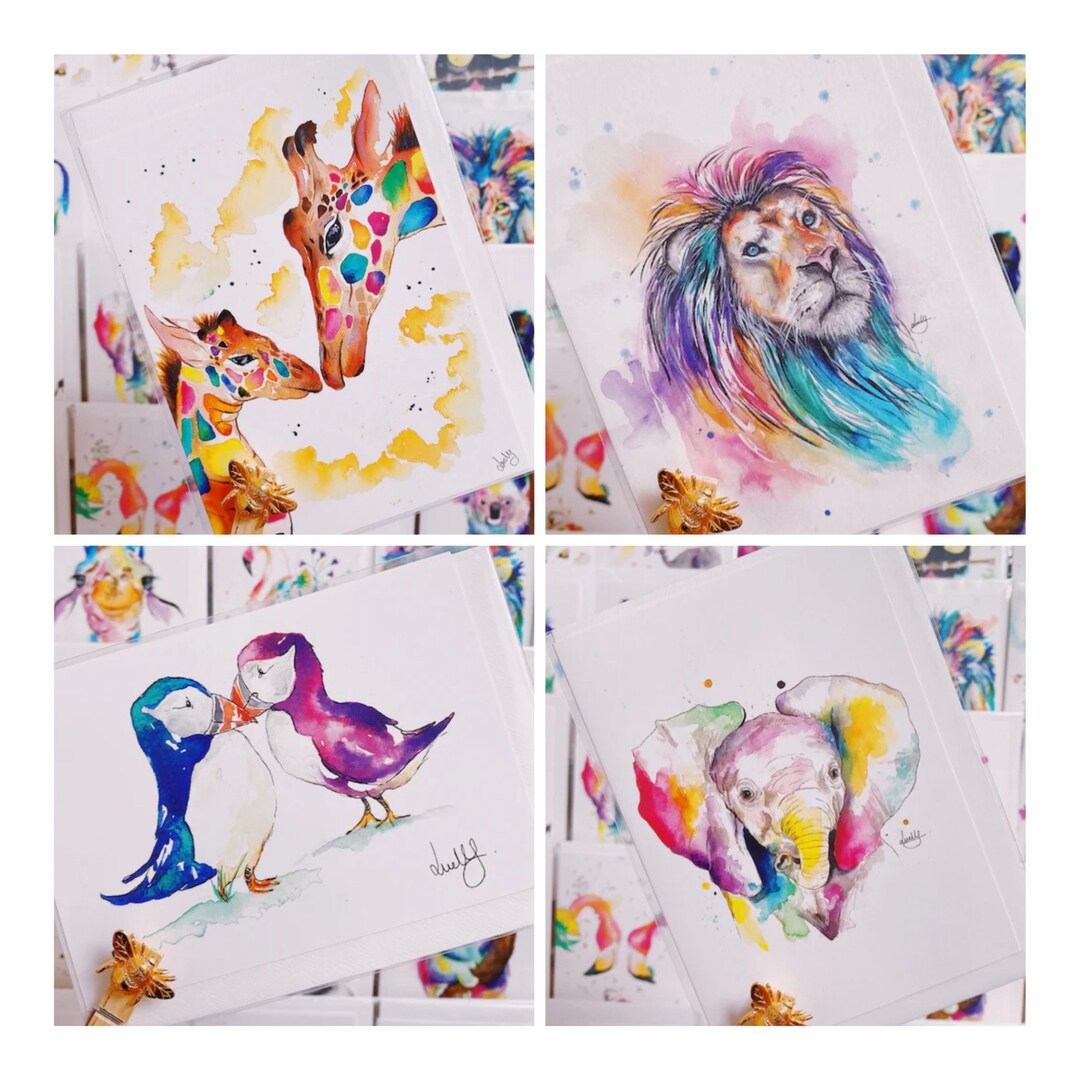 4 X Multipack of Greetings Cards Blank Inside - Etsy