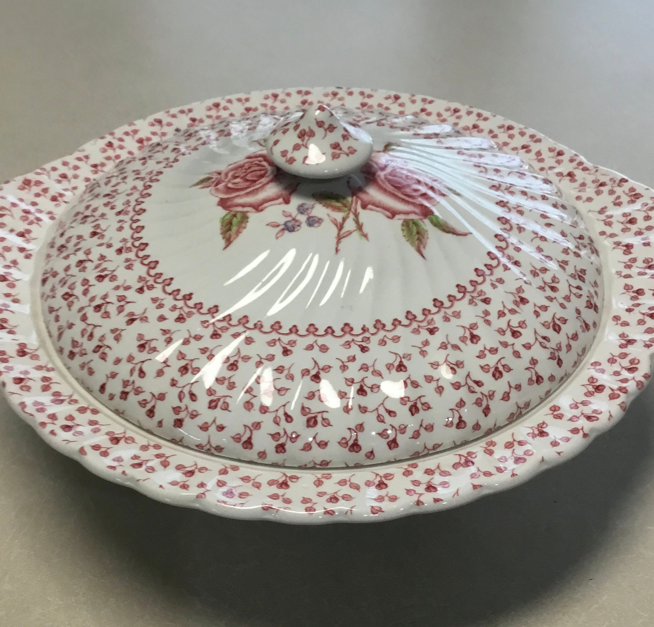 Johnson Brothers Rose Bouquet Pink Covered Vegetable Bowl Etsy