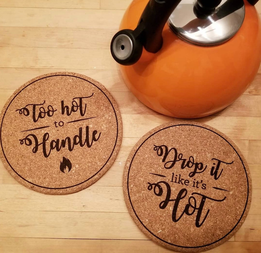 Fun Laser Cut Cork Trivets Etsy