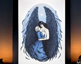 Howl and Sophie Art Print, Anime Movie Fanart