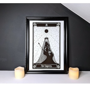 The Empress Original Tarot Art Print, Feminist Illustration, Gothic Gift for Mothers, Gothic Home Decor, Occult Wall Art