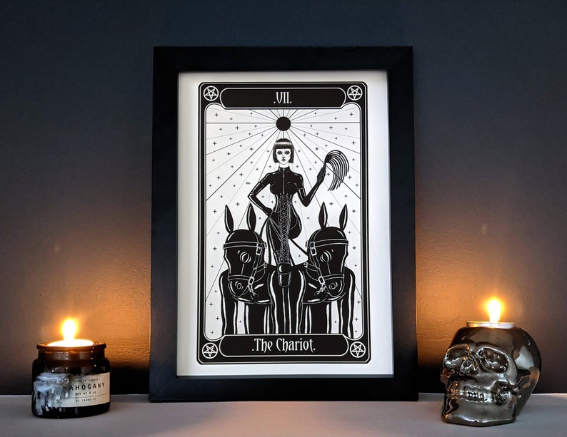 The Chariot, Original Art print, BDSM Art, Giclee Print, Gothic Gift, Gothic Home Decor, Gothic Wall Art, Tarot Art Print, Occult art 