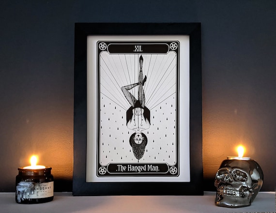 The Hanged Man Tarot Art Print: Gothic Suspension Decor
