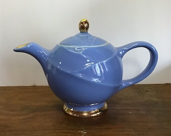 Hall Moderne teapot blue & gold 6 cup 0209