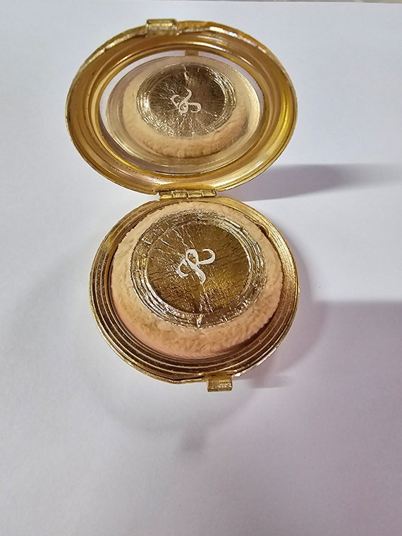 Paisley gold tone Revlon powder compact - image 2