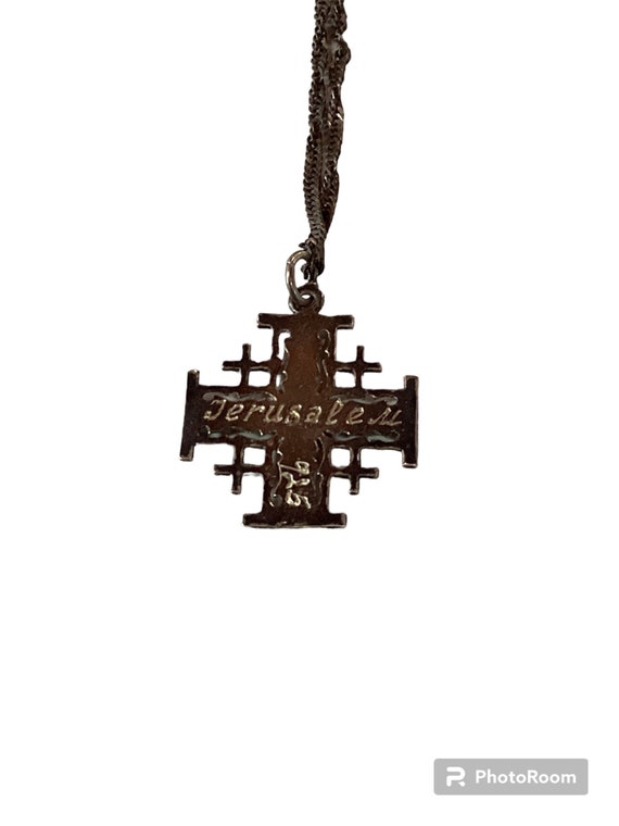 Jerusalem Sterling Silver Five Fold Cross Necklace