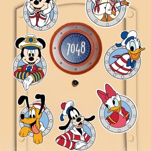 Large disney cruise magnets disney cruise door magnets disney cruise magnet Captain Mickey & Crew Minnie Goofy Donald Chip Dale fix extender